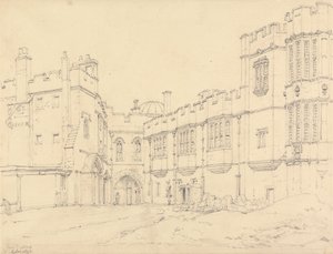 Queen Elizabeth's Gallery og Black Prince's Gate, Windsor av Henry Edridge