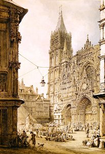 Rouen katedral, vestfronten av Henry Edridge