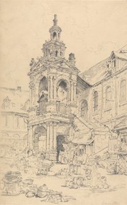 Verandaen til Halle of the Haute Vielle Tour, Rouen av Henry Edridge