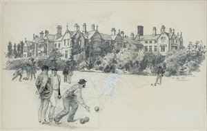 Cheadle Asylum fra Bowling Green av Henry Edward Tidmarsh
