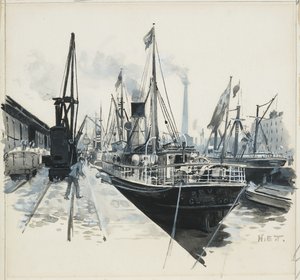 Laster i Pomona Dock av Henry Edward Tidmarsh