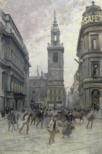St. Stephen's Walbrook and Mansion House, ca. 1895,