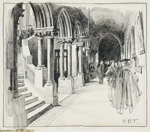 Inngangskorridoren, Owen's College av Henry Edward Tidmarsh