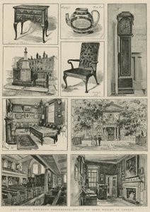 Den årlige Wesleyan-konferansen - relikvier av John Wesley i London (gravering) av Henry Edward Tidmarsh