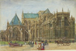 Utsikt over kapellet til Henry VII i Westminster Abbey, 1913 (wc på papir) av Henry Edward Tidmarsh