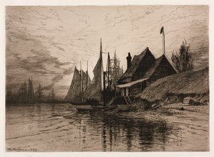Evening, New York Harbor, 1884. av Henry Farrer