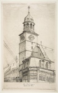 Postkontoret, Middle Dutch Church fra Scenes of Old New York, 1870. av Henry Farrer