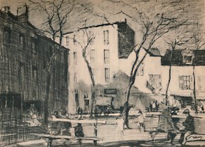 La Place Du Tertre Et uberørt landsbytorg., c1927, 1927