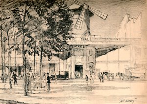 Le Moulin Rouge Dead er faktisk Pierrots stearinlys., c1927, 1927
