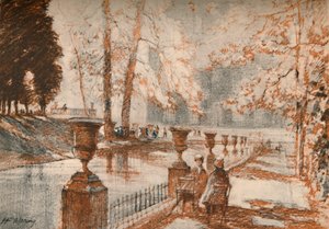 Luxembourg Paris elsker trær og barn., c1927, 1927