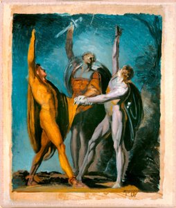 Skisse for "Oath on the Rütli," kvinnelig figur (verso) av Johann Heinrich Füssli