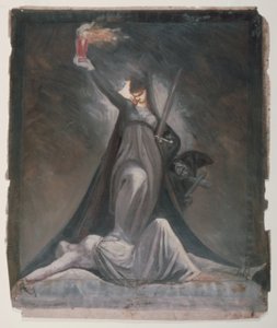 Studie for inkvisisjon, illustrasjon til Columbiad av Johann Heinrich Füssli