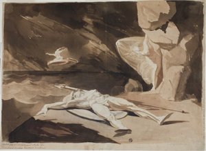 Thetis sørger over Akilles kropp av Johann Heinrich Füssli