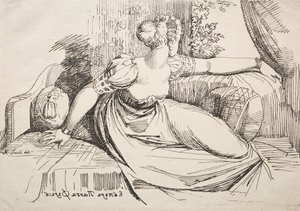 Kvinne på en sofa av Johann Heinrich Füssli