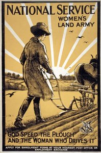 National Service Women's Land Army, Gud fart på plogen og kvinnen som kjører den, pub. London, ca. 1917
