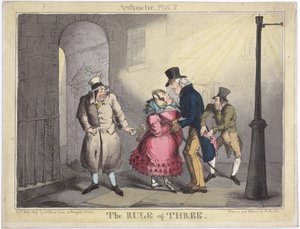 The Rule of Three, plate 7 fra Arithmetic, 1822 (håndfarget etsning)