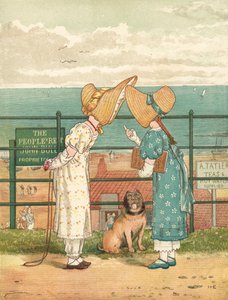 Sladrende mennesker (litho i farger)