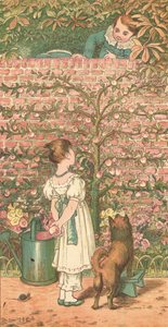 Pratsomme mennesker (farge litho) av Henry Hetherington Emmerson
