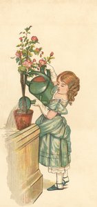 The Princess Gardening (farge litho) av Henry Hetherington Emmerson