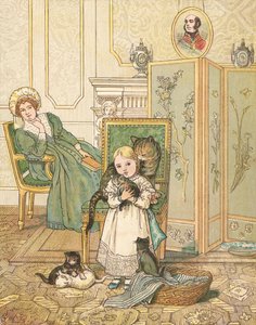 Prinsessen og kattungene hennes (farge litho) av Henry Hetherington Emmerson