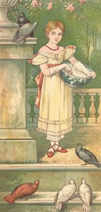 Prinsessen og duene hennes (farge litho)