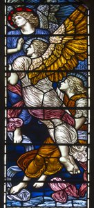 Buckland, St Mary, James Powell & Sons, Henry Holiday, The Barcote Chapel, Praising Angels, 1889 av Henry Holiday
