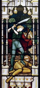 David & Goliath, 1881-83 (farget glass) av Henry Holiday