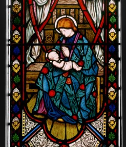 Madonna og barn, 1863 (farget glass) av Henry Holiday