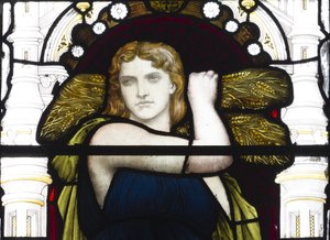 Ruth med mais, detalj, 1881-83 (farget glass) av Henry Holiday