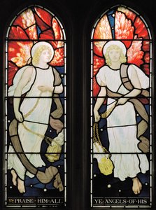 Sensing Angels, 1882 (farget glass) av Henry Holiday