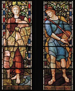 Shepherd & Sower, 1888 (farget glass) av Henry Holiday