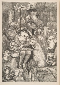 Beveren hadde med seg papir, portefølje og penner, pub. 1876. av Henry Holiday