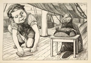 The Beaver fortsatte å se motsatt vei», fra The Hunting of the Snark, an Agony in Eight Fits, av Lewis Carroll, pub. 1876 av Henry Holiday