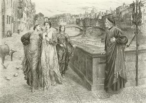 Det første møtet mellom Dante og Beatrice (gravyr)