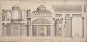 Carlton House, Pall Mall, London: Seksjon av Portico, Hall and Tribune av Henry Holland