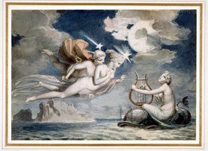PD.187-1991 The Rising of the Pleiades (penn, blekk og wc på papir)