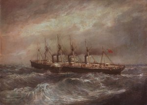 Dampskipet «Great Eastern» (1858) la den første vellykkede Atlanterhavskabelen av Henry Hugh Clifford