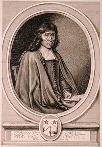 Portrett av Thomas Mace (1612-1706) gravert av William Faithorne (1656-c.1701) (gravering) av Henry I (after) Cooke