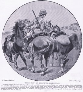 Tredjemann en avdekket distinksjon, fra After Pretoria: The Guerilla War utgitt av Harmsworth Brothers Limited, 1901 av Henry Inglis Jodrel Sheldon Williams