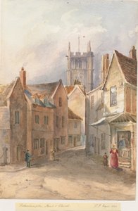 Wolverhampton - St. Peters kirke: akvarellmaleri, 1844