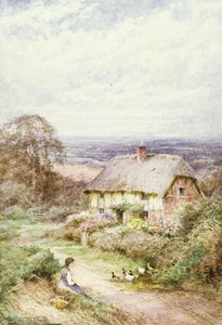 The Thatched Cottage (akvarell)