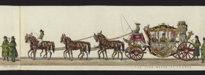 En del av panoramautsikten over hele begravelsesprosesjonen til Arthur, hertugen av Wellington (farget akvatint) av Henry Jr and Sala Alken