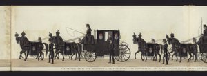 En del av panoramautsikten over hele begravelsesprosesjonen til Arthur, hertugen av Wellington (farget akvatint) av Henry Jr and Sala Alken