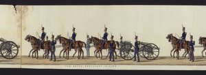 En del av panoramautsikten over hele begravelsesprosesjonen til Arthur, hertugen av Wellington (farget akvatint) av Henry Jr and Sala Alken
