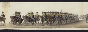 En del av panoramautsikten over hele begravelsesprosesjonen til Arthur, hertugen av Wellington (farget akvatint) av Henry Jr and Sala Alken