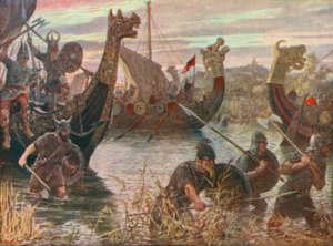 Et dansk raid (fargelitografi) av Henry Justice Ford