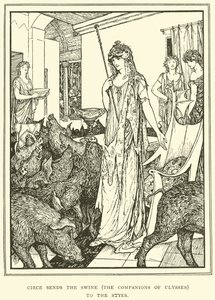 Circe sender Swine (The Companions of Ulysses) til Styes av Henry Justice Ford