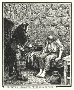 Dantes begjærer kasserollen (litho) av Henry Justice Ford