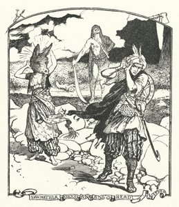 Dschemila får et rumpehode (gravering) av Henry Justice Ford