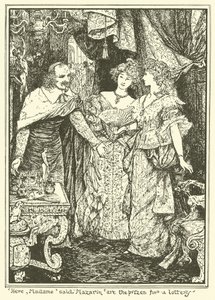 «Her, madame» sa Mazarin «Er premiene for et lotteri» (gravering) av Henry Justice Ford